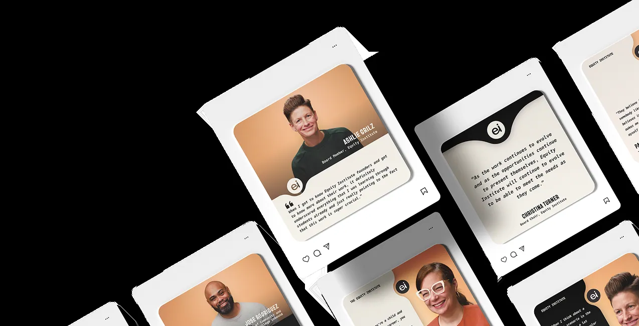 A spread of Equity Institute social posts