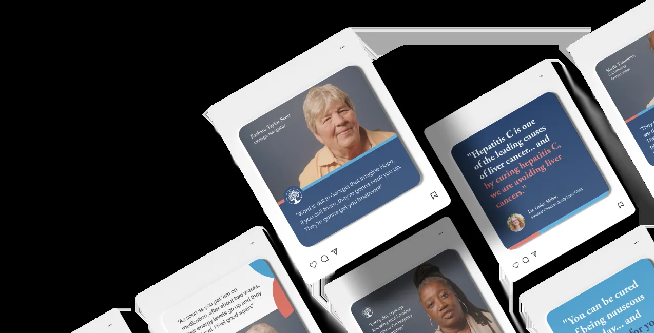 A spread of Imagine Hope social posts