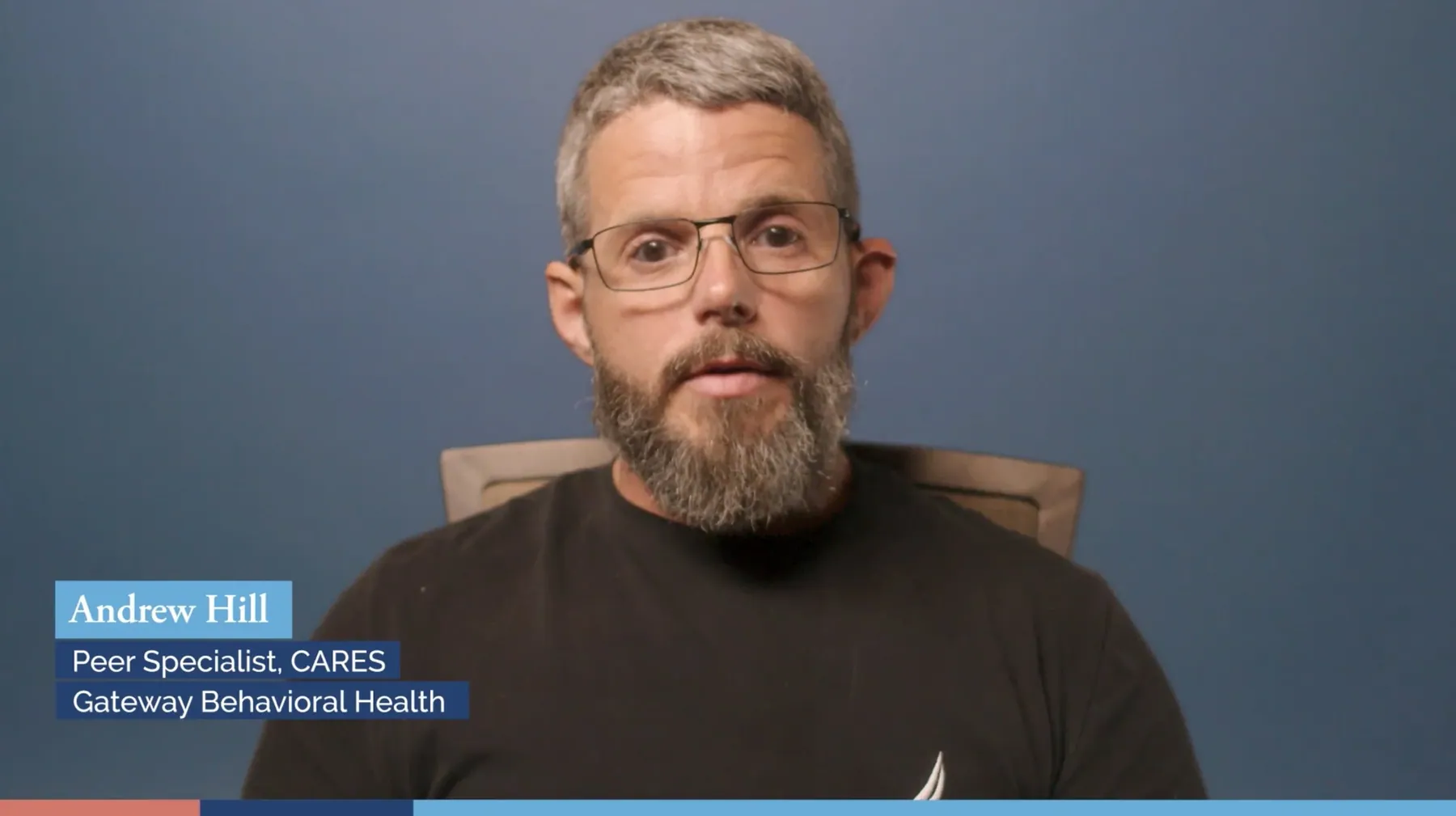 A peer specialist speaking to camera in an Imagine Hope video