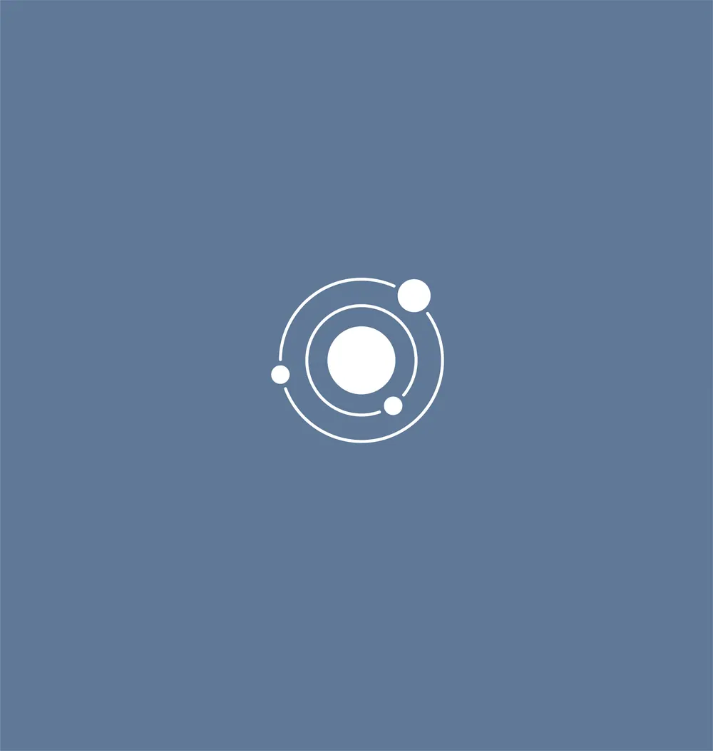 The Orbit icon in white on a slate blue field