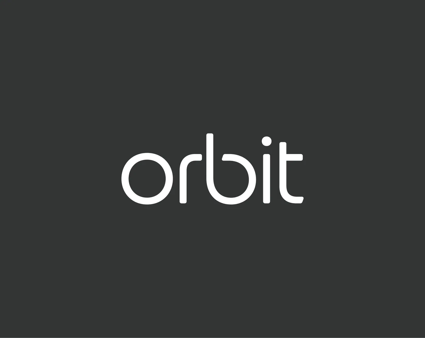 The Orbit wordmark in white on charcoal
