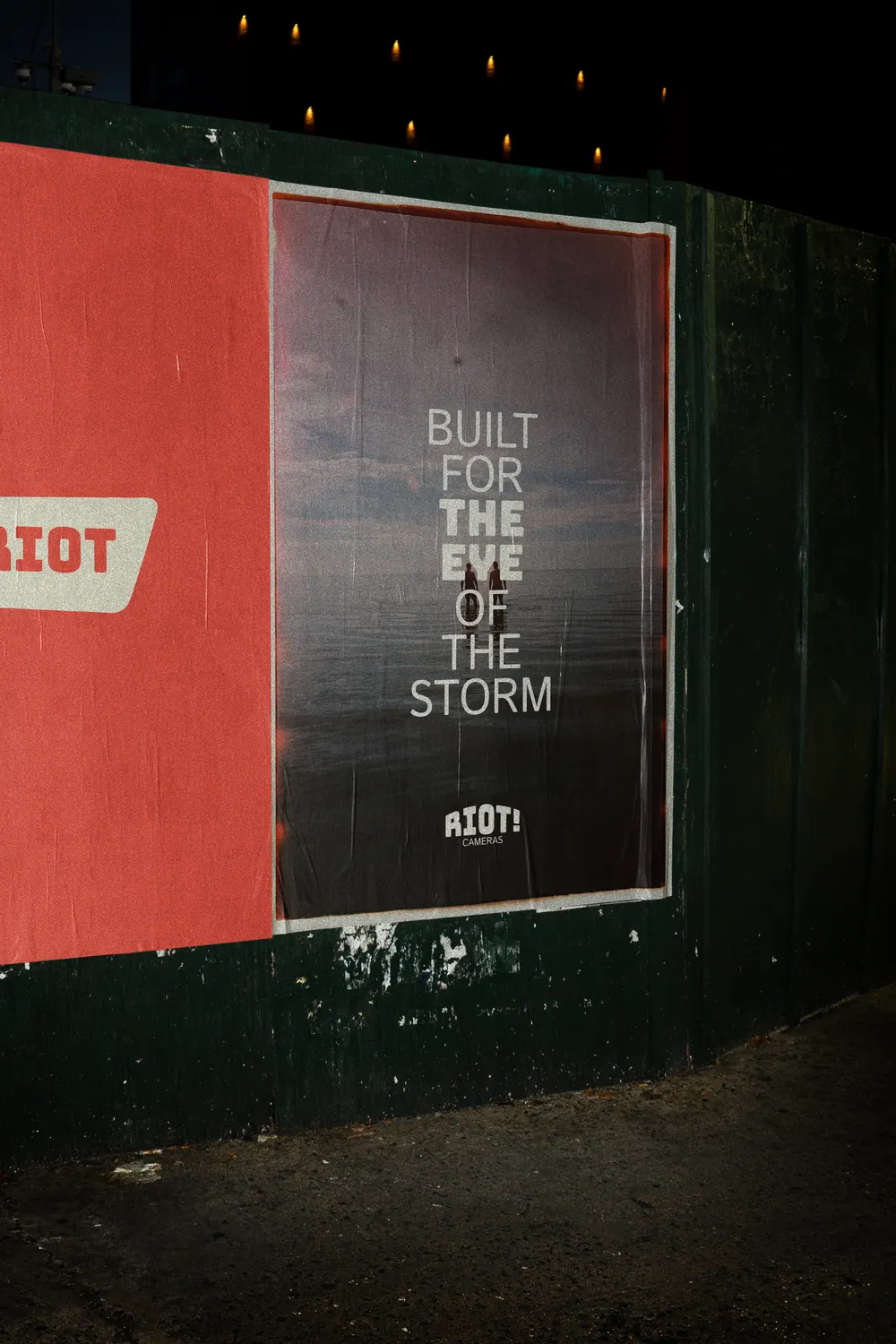 RIOT! Cameras poster reading Built for the eye of the storm