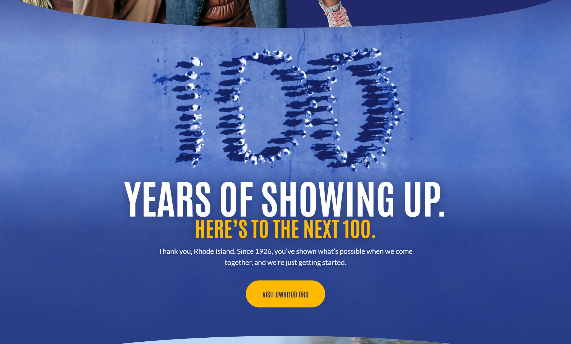 Years of showing up, here’s to the next 100: the people’s 100 on the homepage