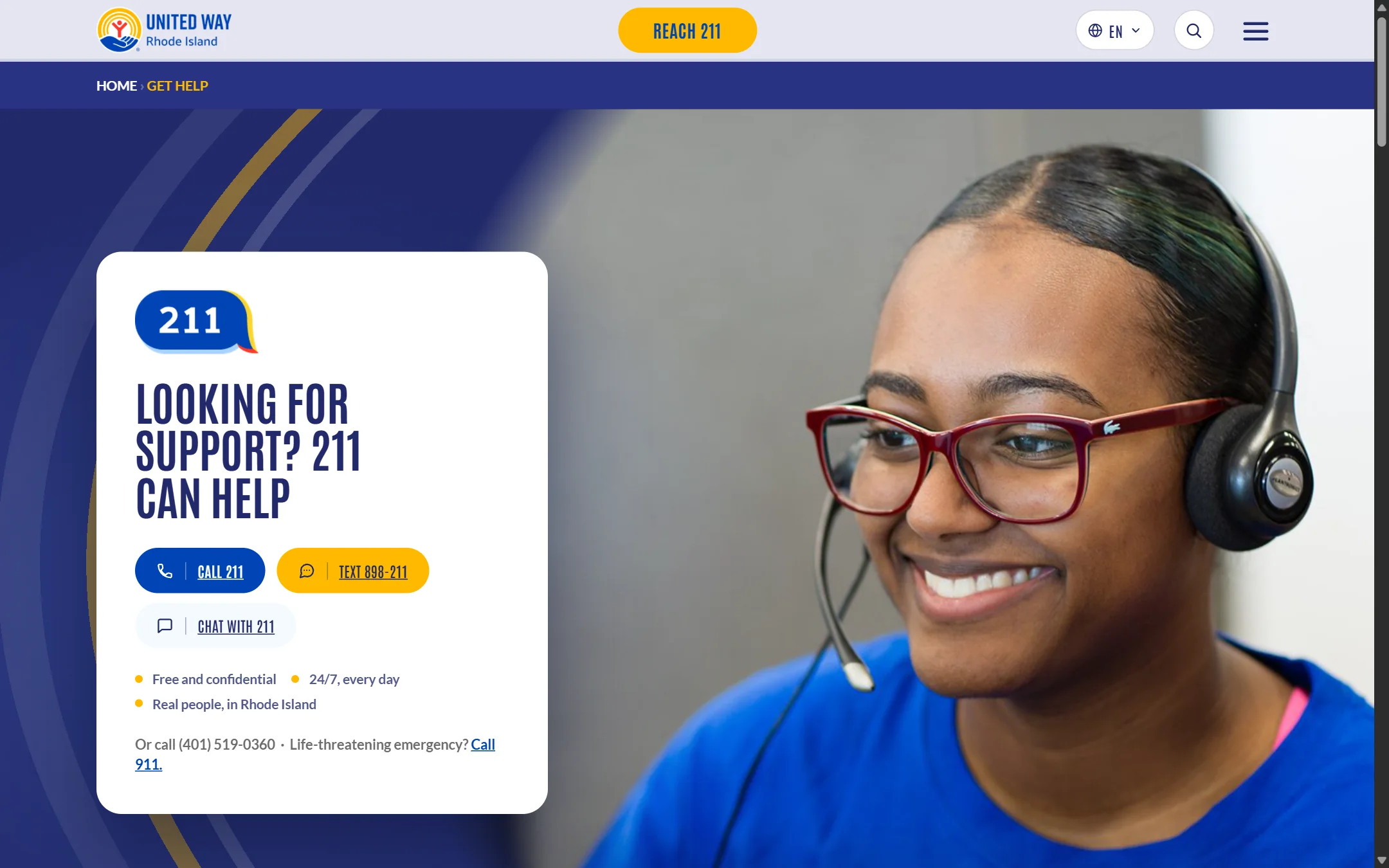 The 211 page: Looking for support? 211 can help, with call, text and chat