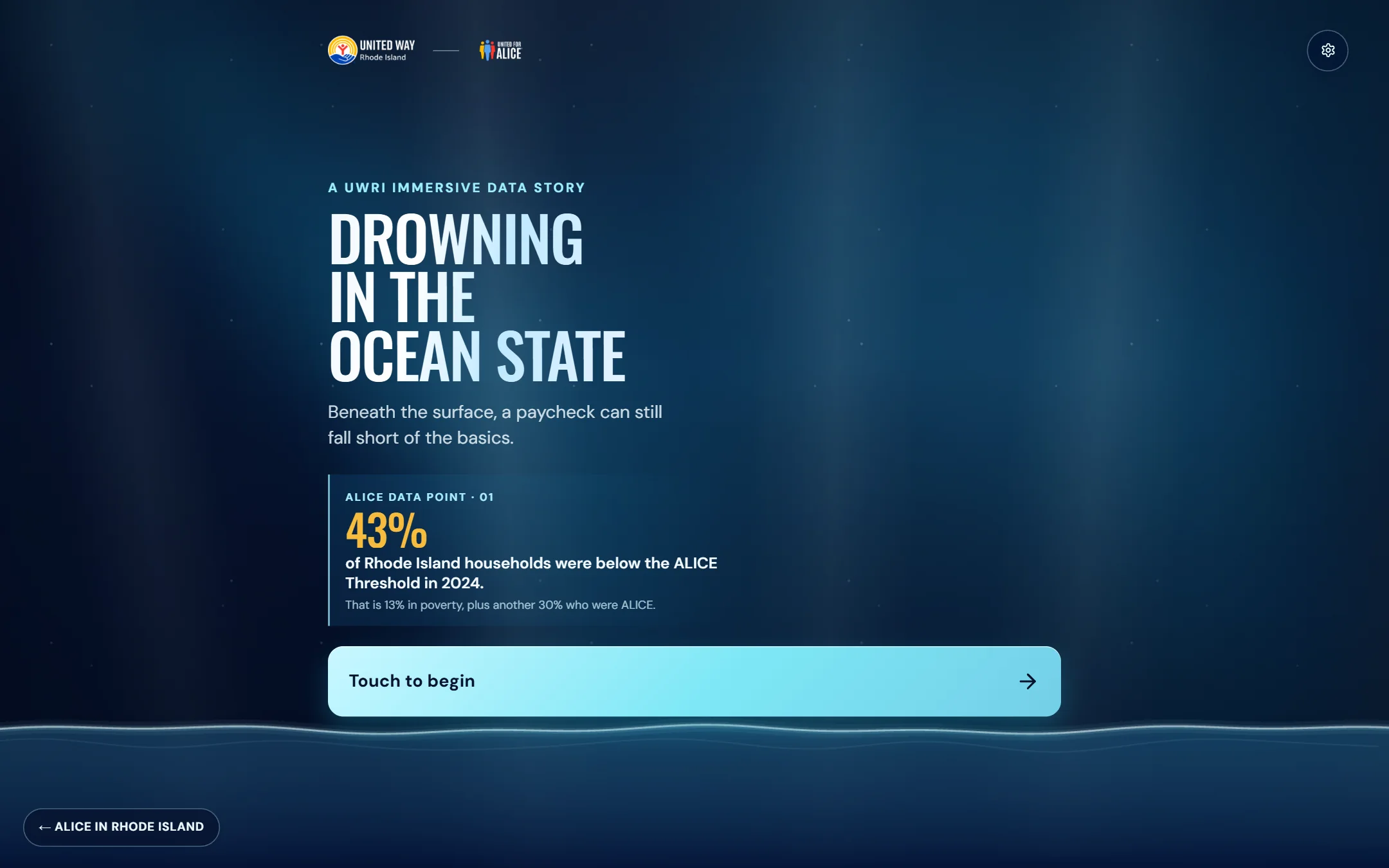 Drowning in the Ocean State, an immersive data story about ALICE households